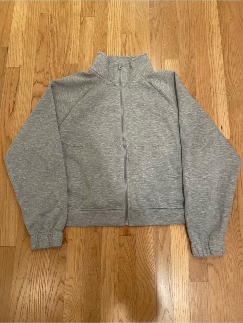 H&M Gray Full-Zip Mock Neck Sweatshirt Jacket